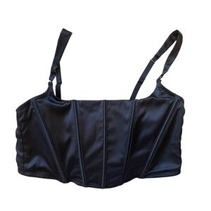 Auden Black Satin Corset Top